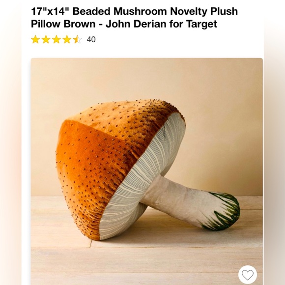 NWT (LAST) John Derian mushroom pillow-LAST ONE - Picture 1 of 6